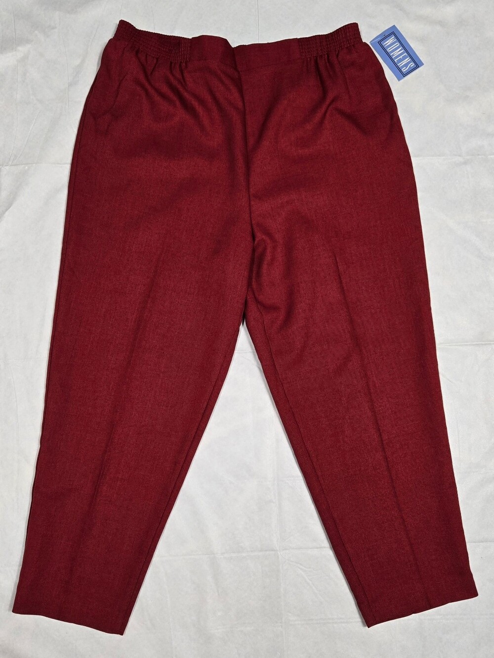 Just For Women Sears Vintage Red Plaid Pants Elastic Waist Pull On Polyester 20W